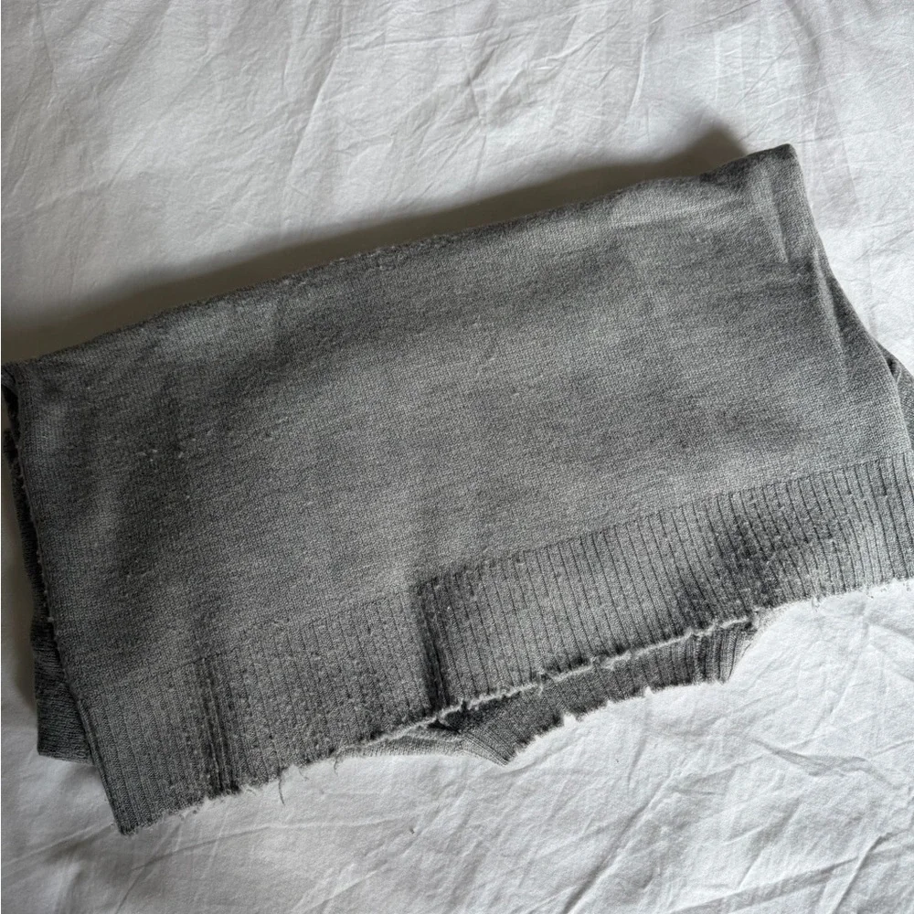 All Saints Gray Distressed Crewneck Sweater - Picture 3 of 3
